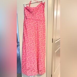 All in Favor Pink Floral Maxi Skirt with Yellow Accents-NWOT
